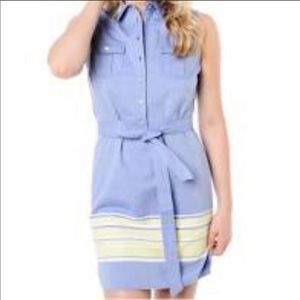 Vineyard Vines blue and yellow collard dress